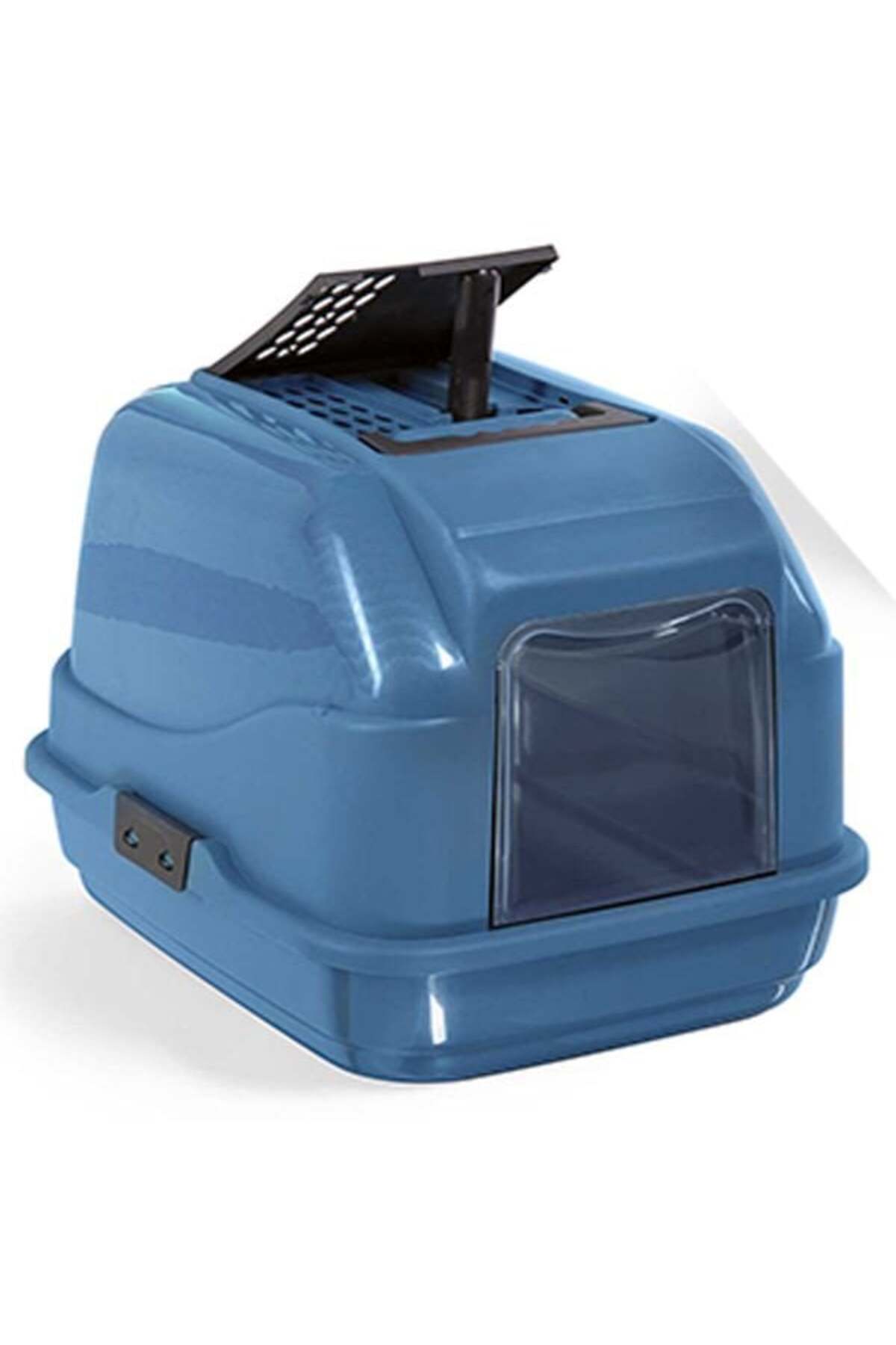 Easy Cat Kapalı Filtreli Kedi Tuvaleti Mavi 40x50x40 Cm