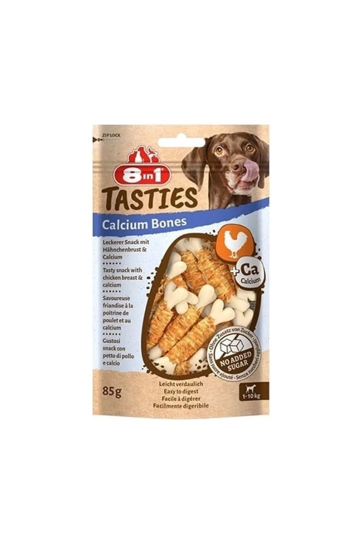 8In1 Tasties Calcium Bones Tavuklu Sargılı Köpek Kemik Ödülü 85 Gr