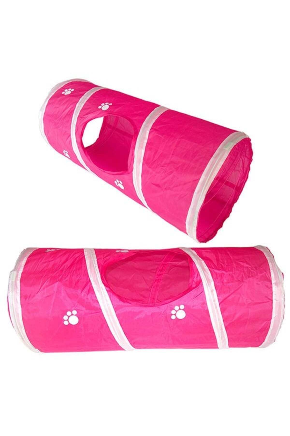 Eastland Pati Desenli Kedi Oyun Tüneli Pembe 55x25 Cm