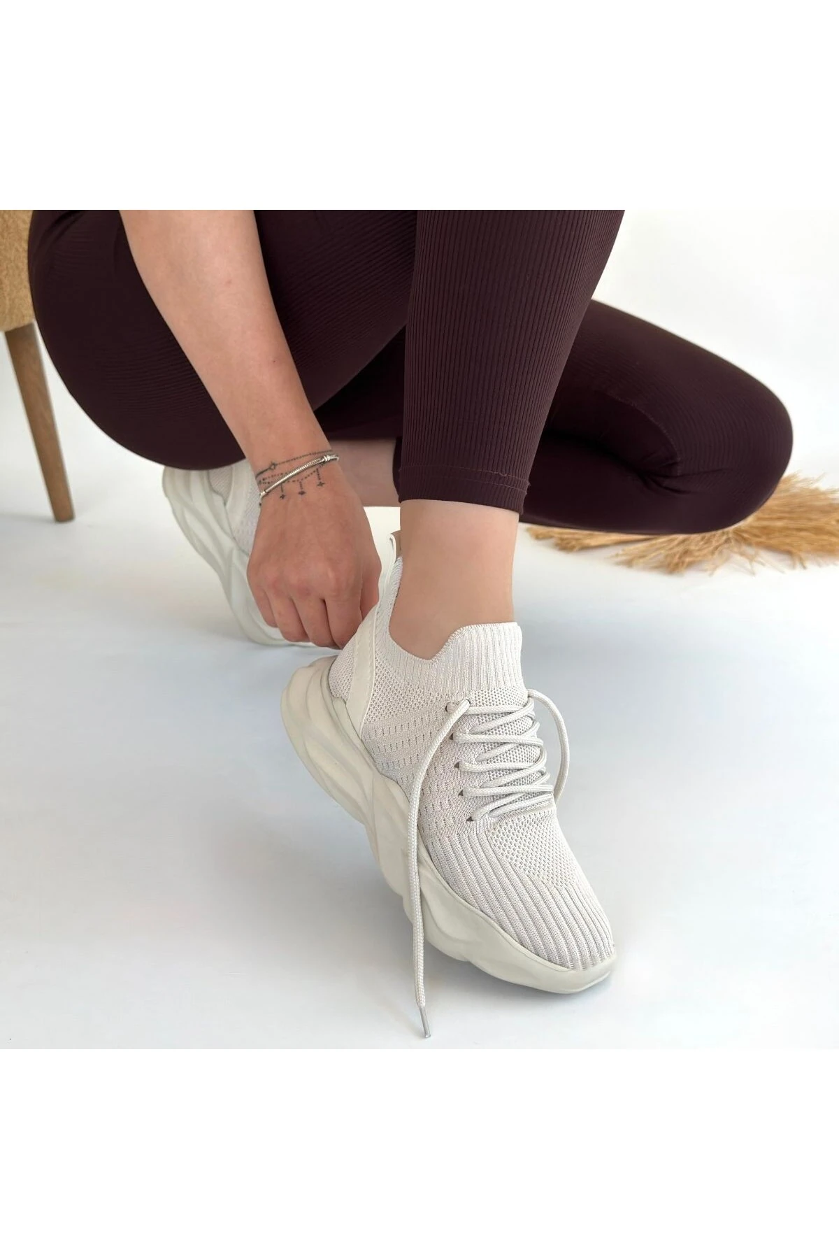 Henta Bej Triko Bağcıklı Spor Ayakkabı