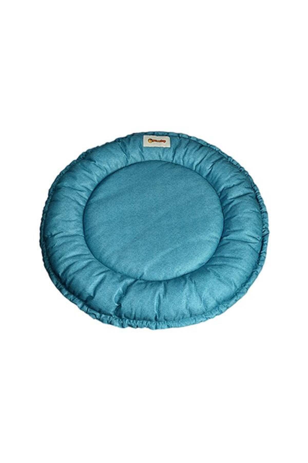 Petzz Sunflower Çift Taraflı Peluş Kedi ve Köpek Yatağı Gri/Mavi 85 Cm