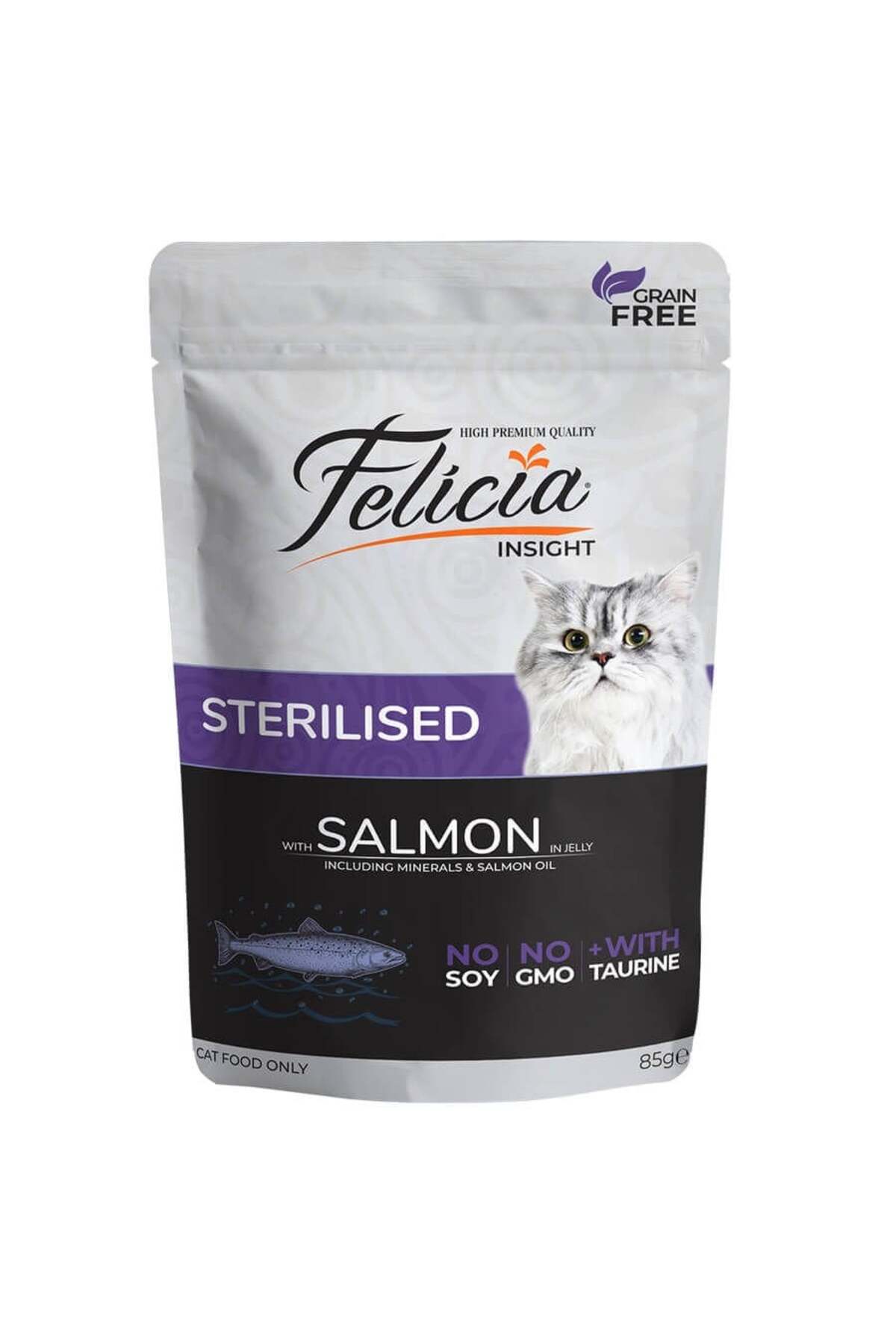 Felicia Tahılsız Somonlu Pouch Kısırlaştırılmış Konserve Kedi Maması 85 Gr
