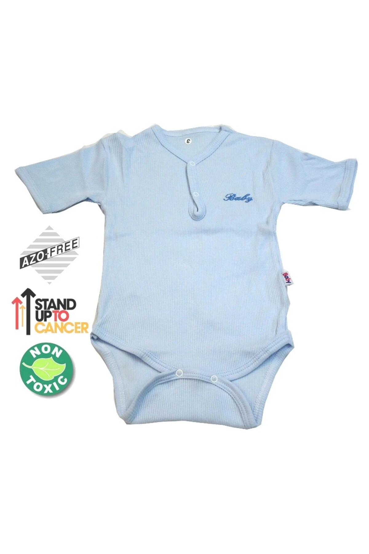 Sema Baby Yarım Kol Kaşkorse Badi (Body) - Mavi 0-6 Ay