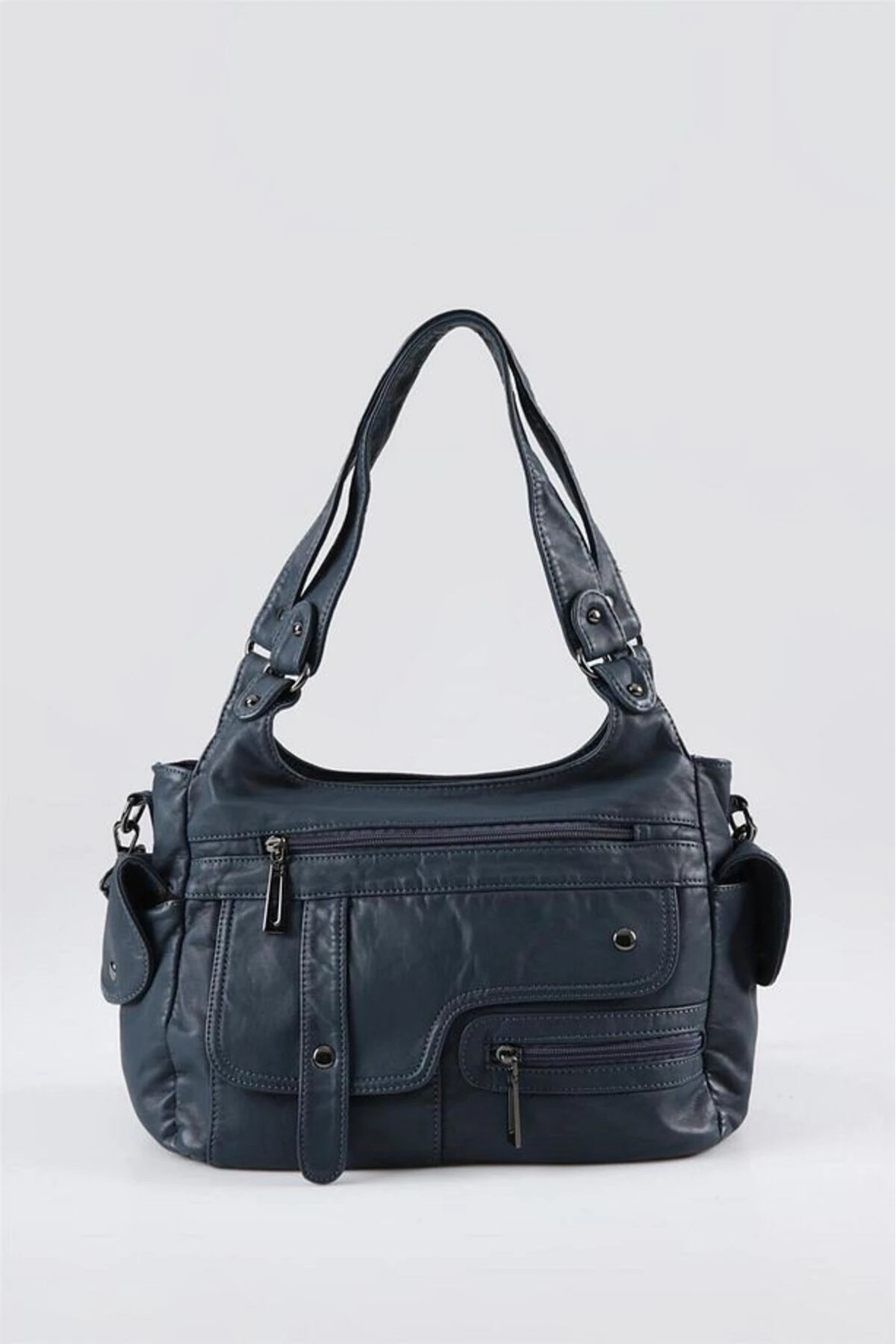 eyesof Pyser Mavi Cilt Omuz Çantası