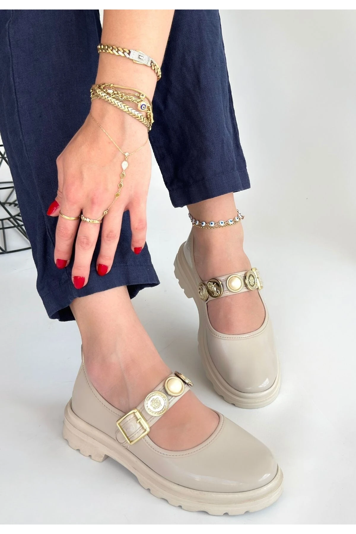 Okira Bej Rugan Oxford Ayakkabı - Lisinya