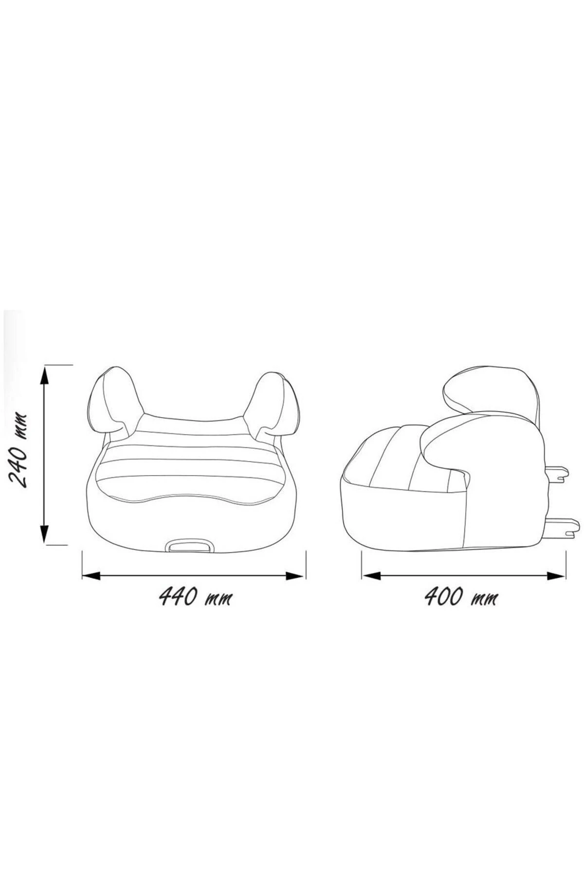 Isofixli Yükseltici 15-36kg Oto Koltuğu - Grey Line
