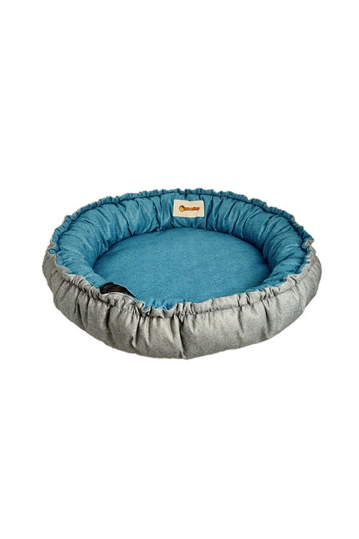 Petzz Sunflower Çift Taraflı Peluş Kedi ve Köpek Yatağı Gri/Mavi 85 Cm