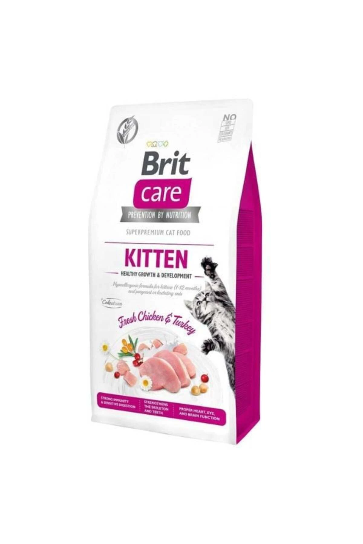 Brit Care Hipoalerjenik Kitten Tahılsız Tavuk ve Hindili Yavru Kedi Maması 6+1 Kg