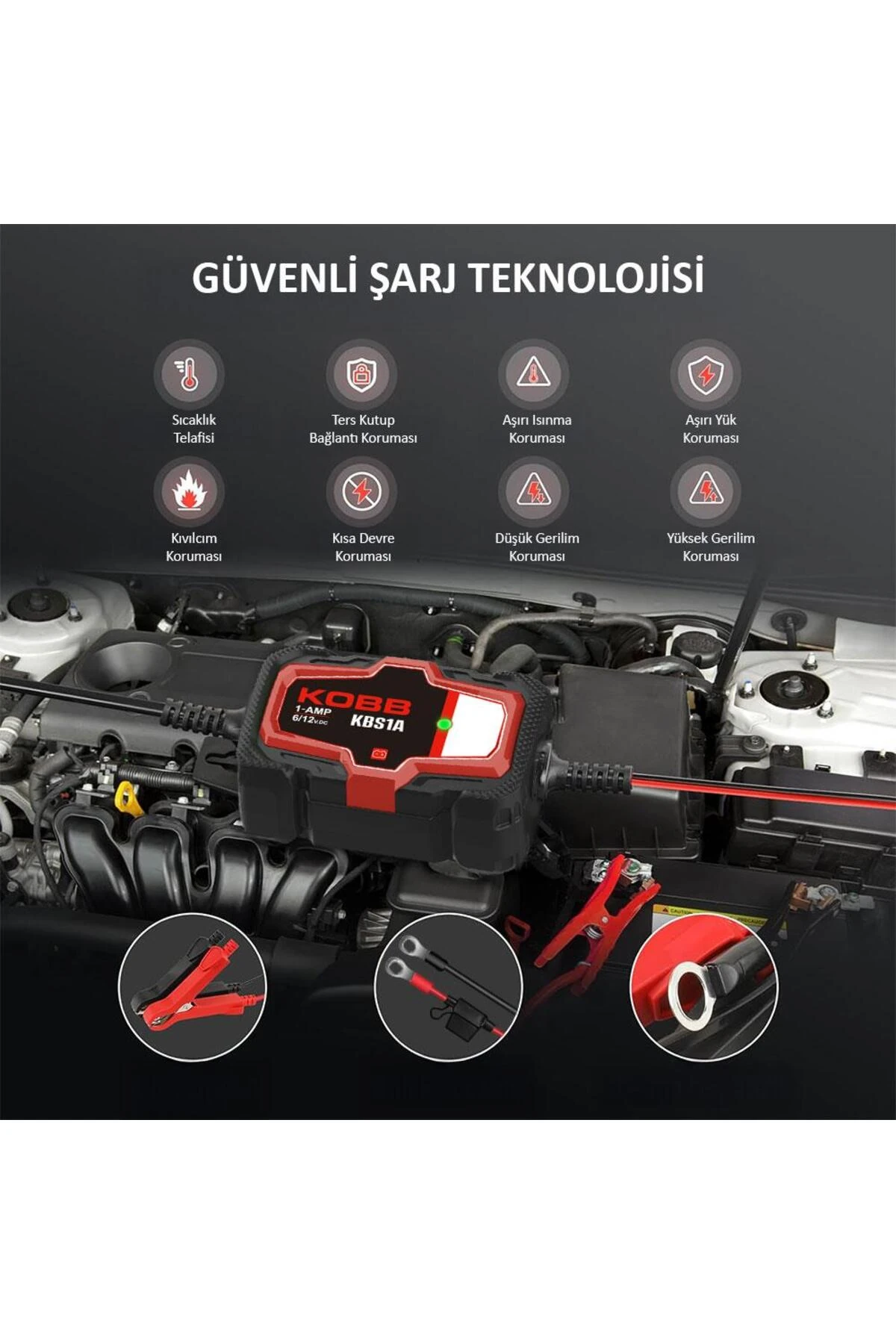 KBS1A 6V/12V 30Ah Akıllı Akü Şarj ve Akü Bakım / Desülfatör