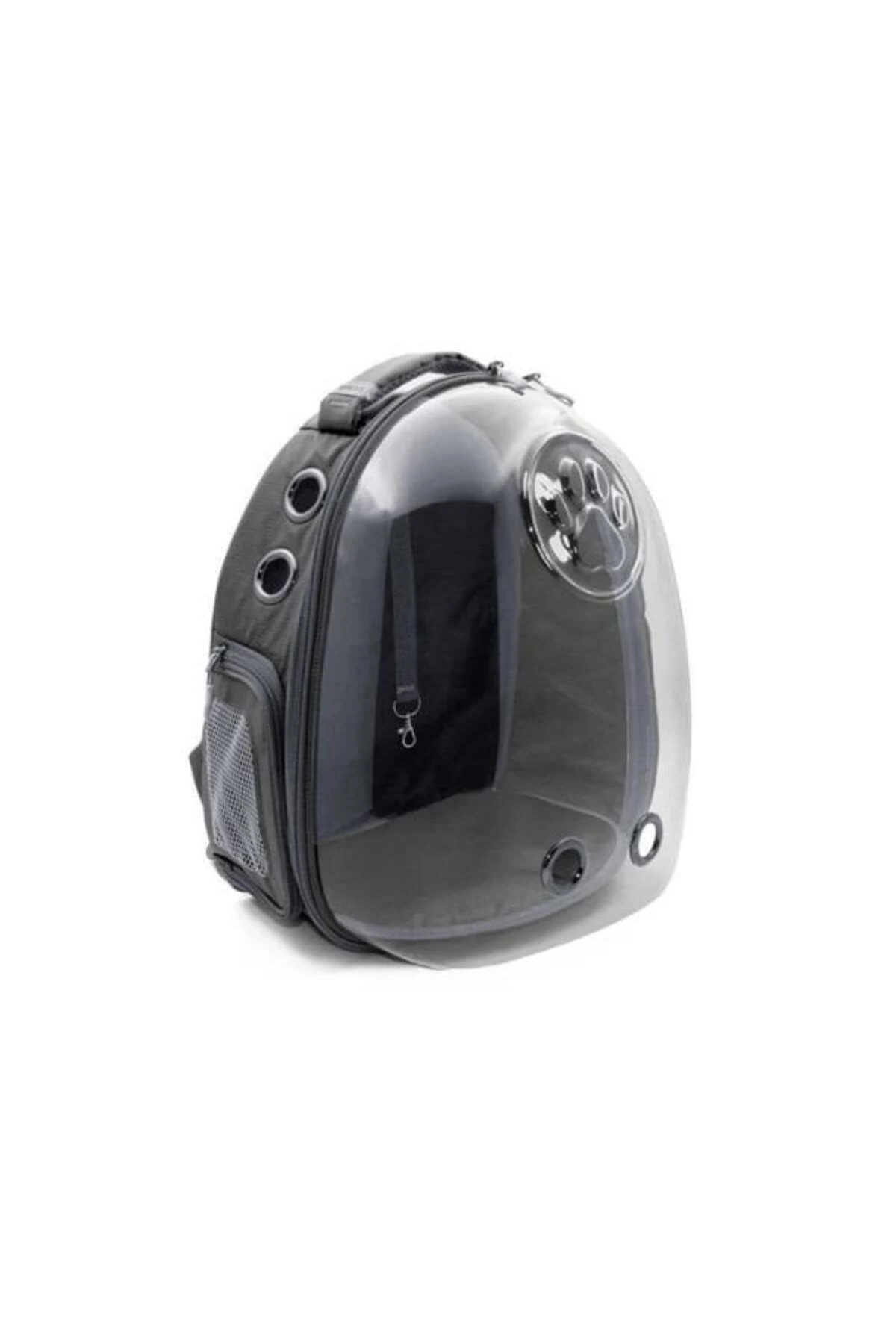 Cattie Şeffaf Kedi ve Küçük Irk Köpek Taşıma Sırt Çantası Gri 25x30x40 Cm