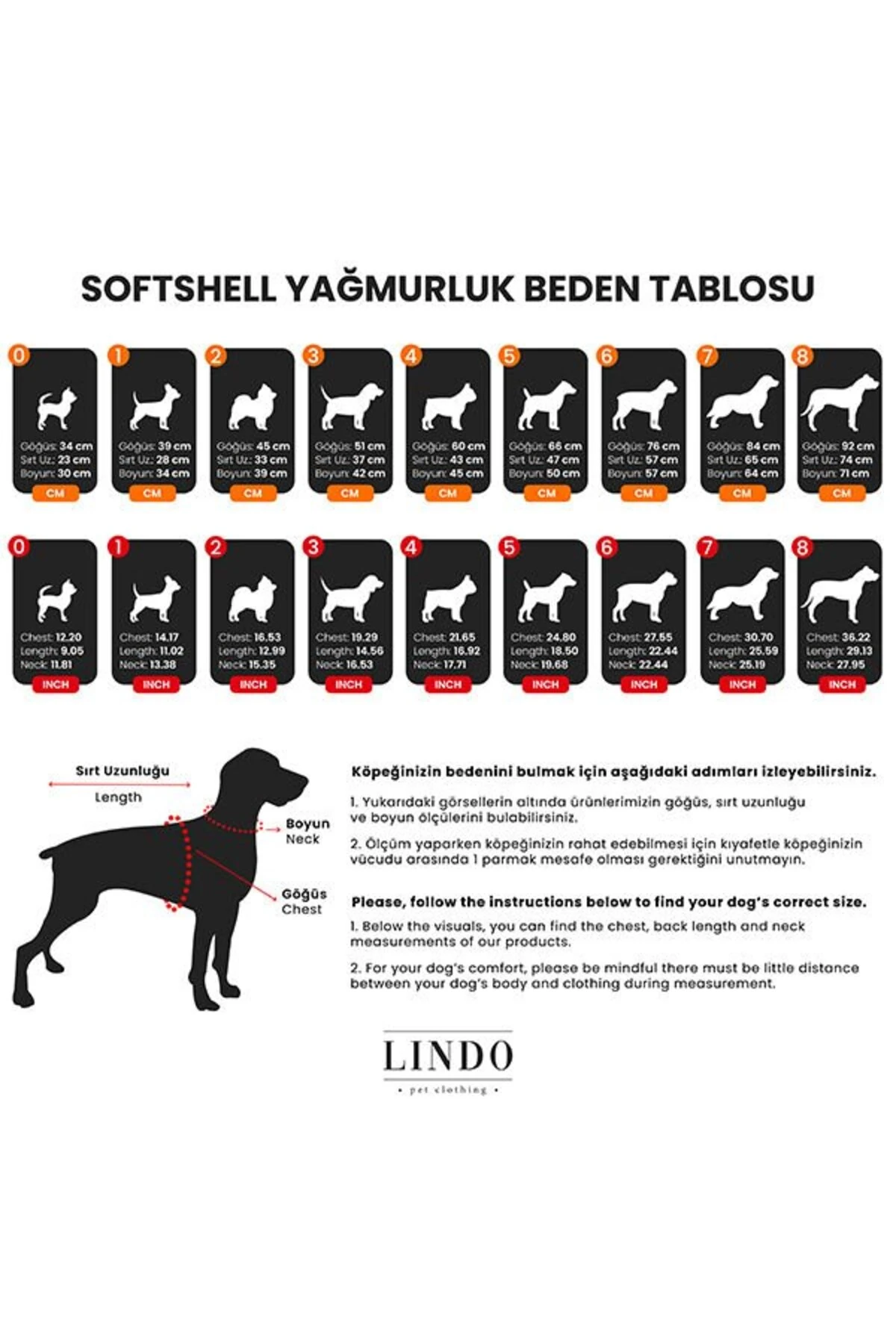 Lindo Dogs Softshell Red Stripe Köpek Yağmurluğu Kırmızı Beden 5