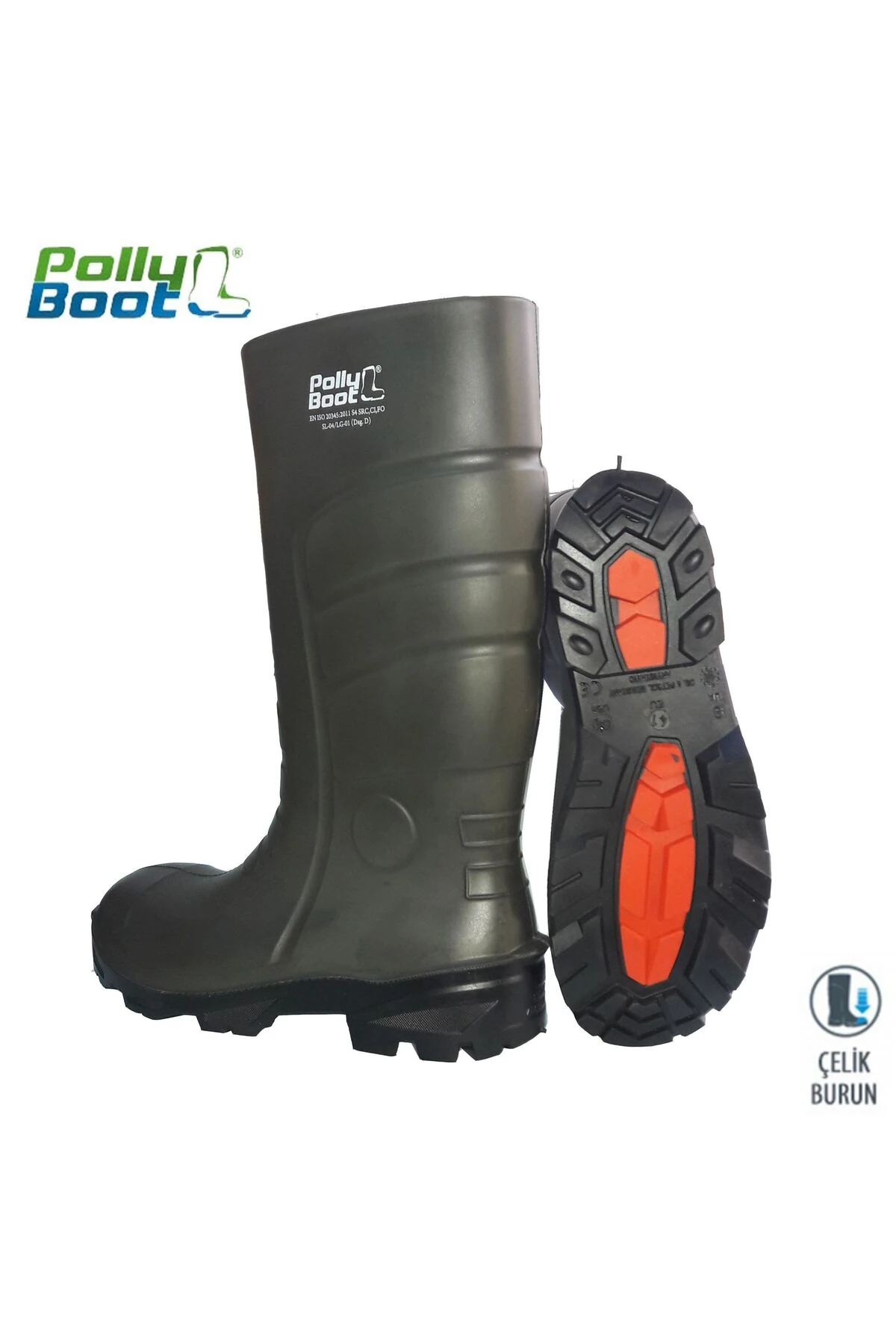 Pollyboot Vega 41 Numara Çelik Burunlu Çizme Poliüratan