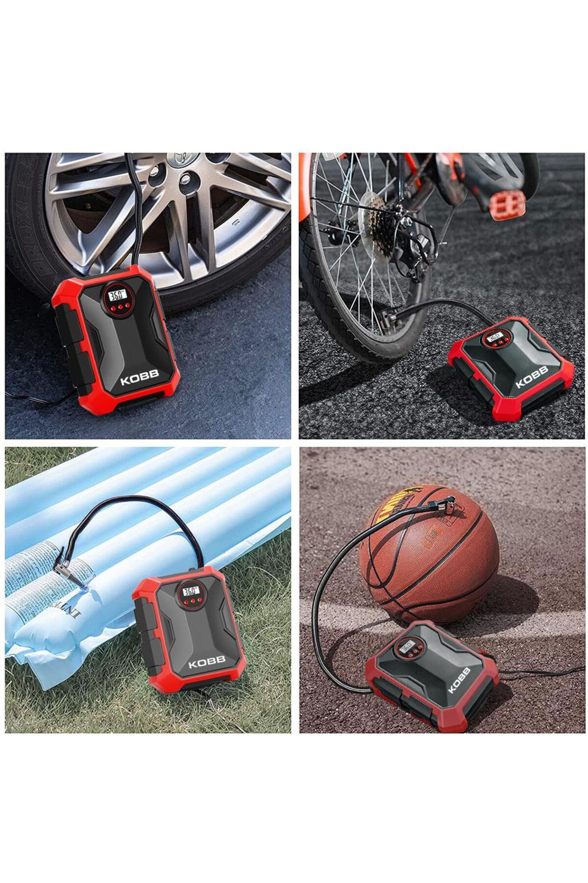 KB200 12Volt 150 PSI Ayarlanabilir Dijital Basınç Göstergeli Hava Lastik Şişirme Pompası