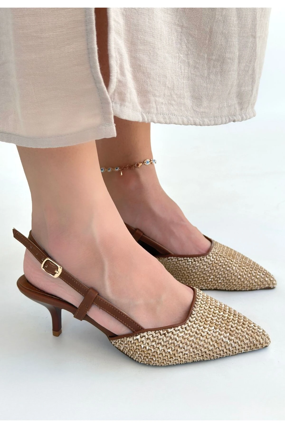 Natti Taba Cilt Topuklu Ayakkabı