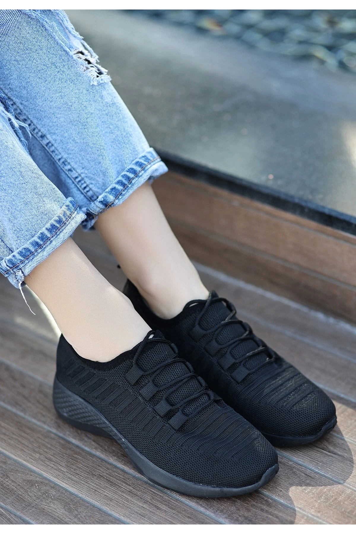 Wina Siyah Triko Spor Ayakkabı