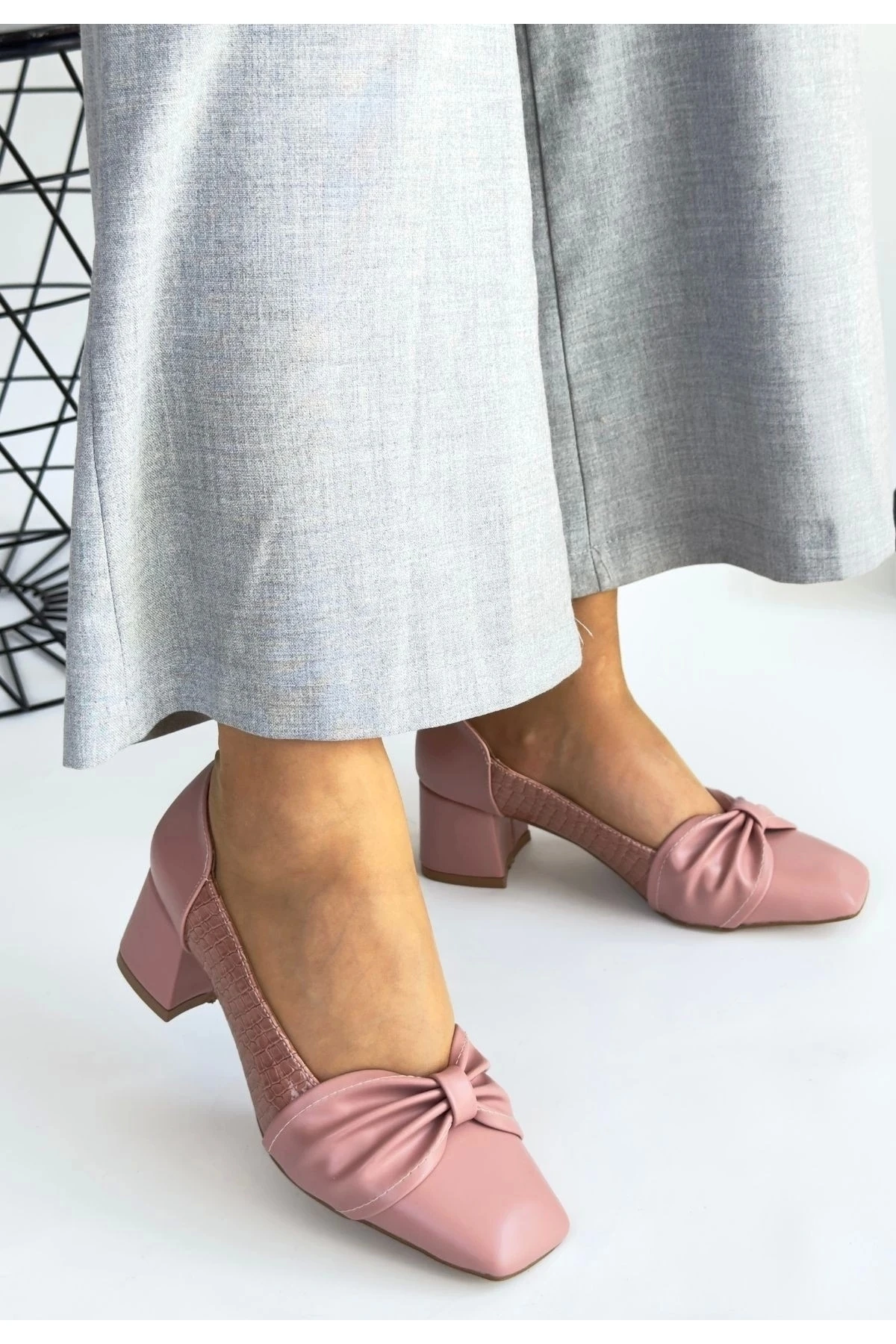 Agnet Pudra Cilt Topuklu Ayakkabı