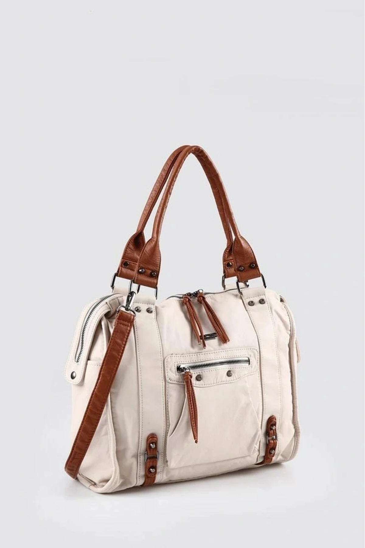 eyesof Abga Bej Cilt Omuz Çantası