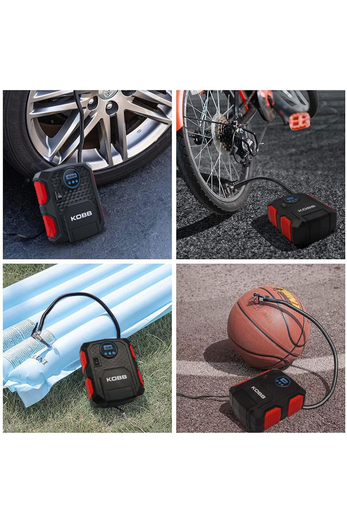 KB200 12Volt 150 PSI Ayarlanabilir Dijital Basınç Göstergeli Hava Lastik Şişirme Pompası