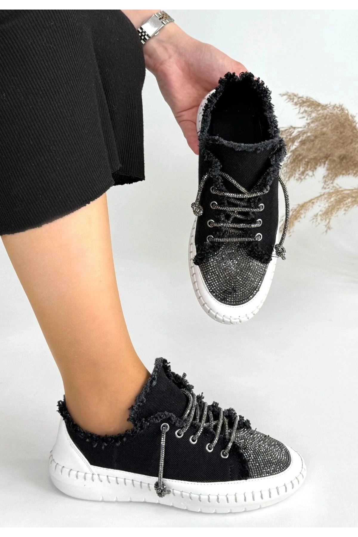 Enber Siyah Kot Bağcıklı Spor Ayakkabı