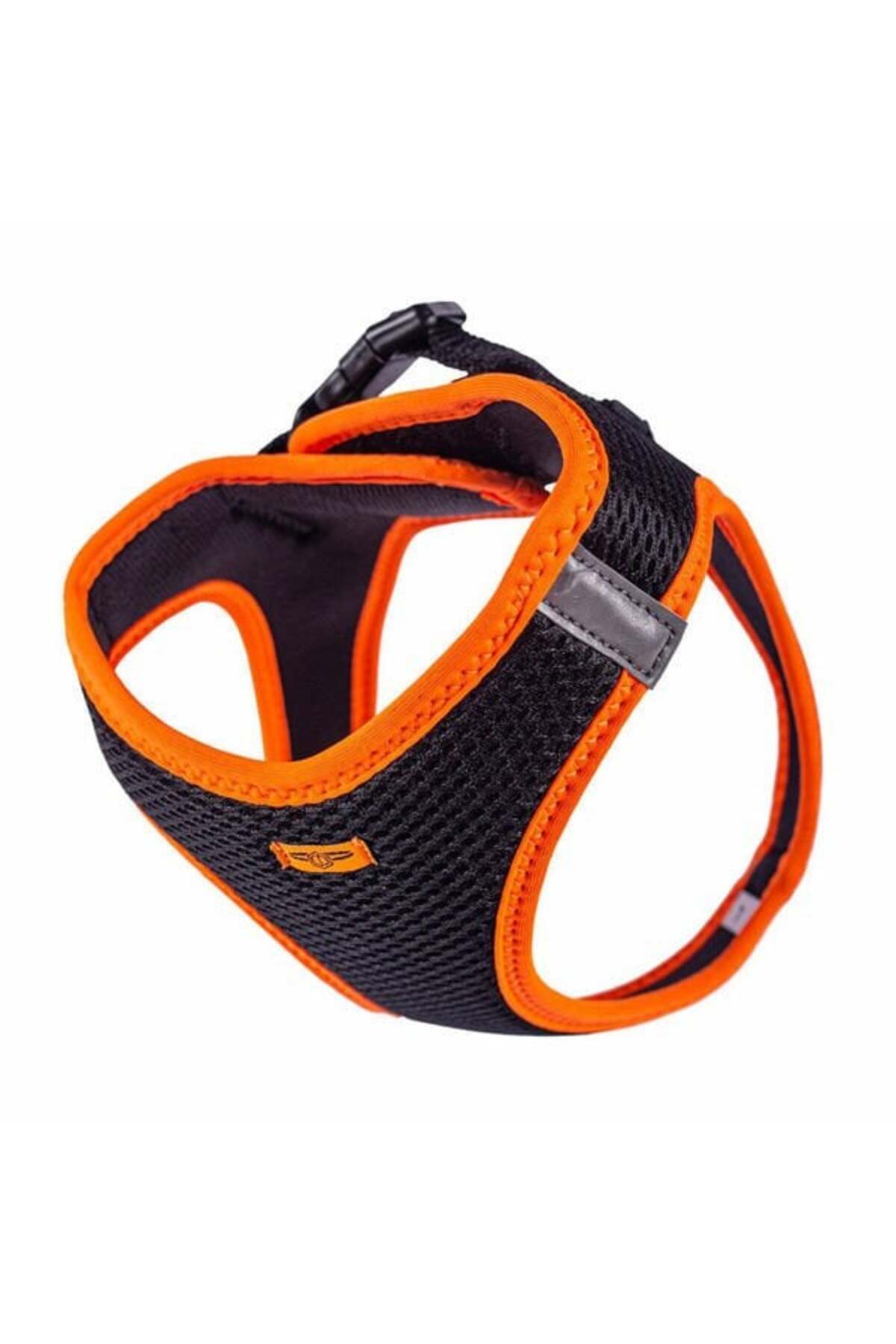 Doggie Havalı Dokuma Neon Küçük Irk Köpek Göğüs Tasması Large Turuncu 42-48 Cm