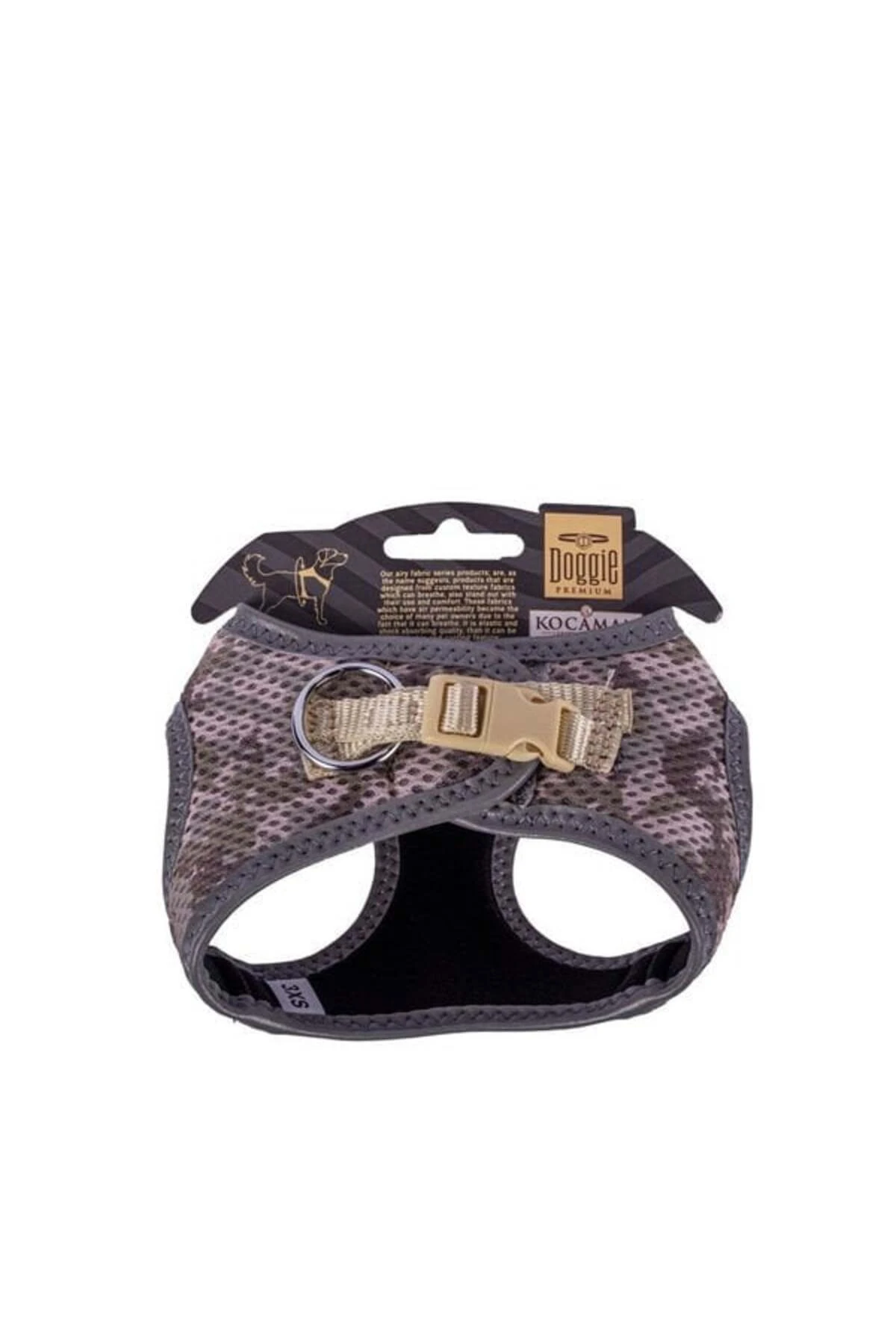 Doggie Havalı Dokuma Reflektör Küçük Irk Köpek Göğüs Tasması Xxxsmall Kamuflaj 22-26 Cm