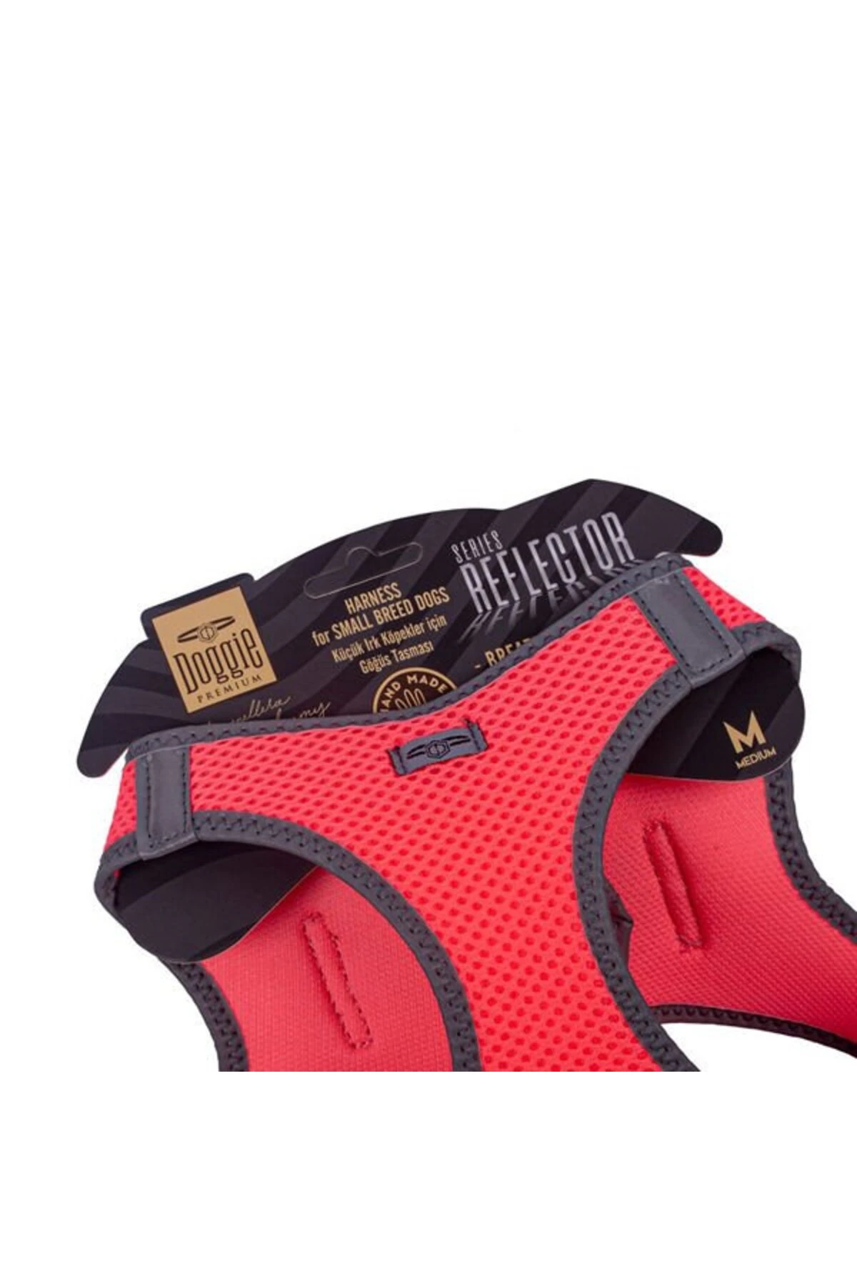 Doggie Havalı Dokuma Reflektör Küçük Irk Köpek Göğüs Tasması Medium Pembe 38-44 Cm