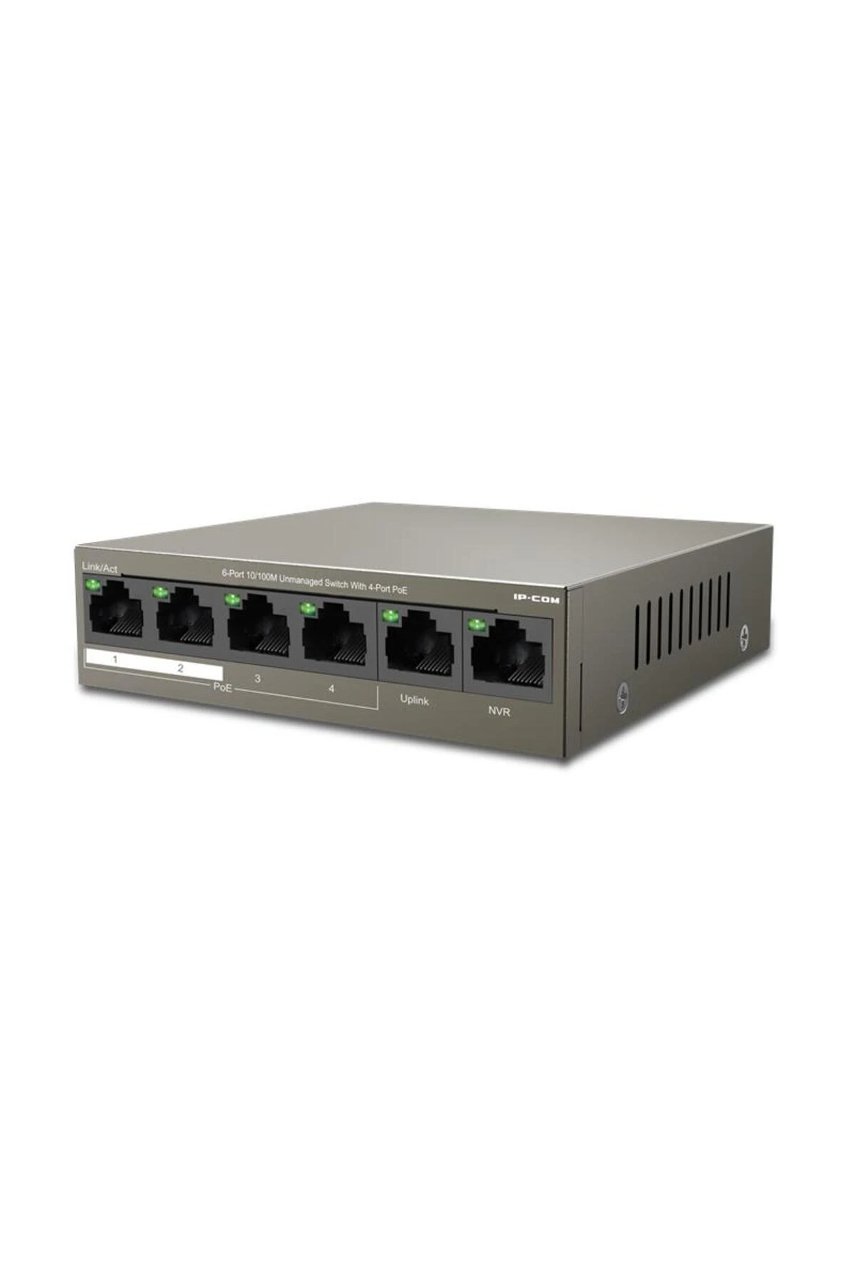 IP-COM F1106P-4-63W 4 PORT 10/100+2X10/100 UPLINK METAL KASA 58W POE SWITCH