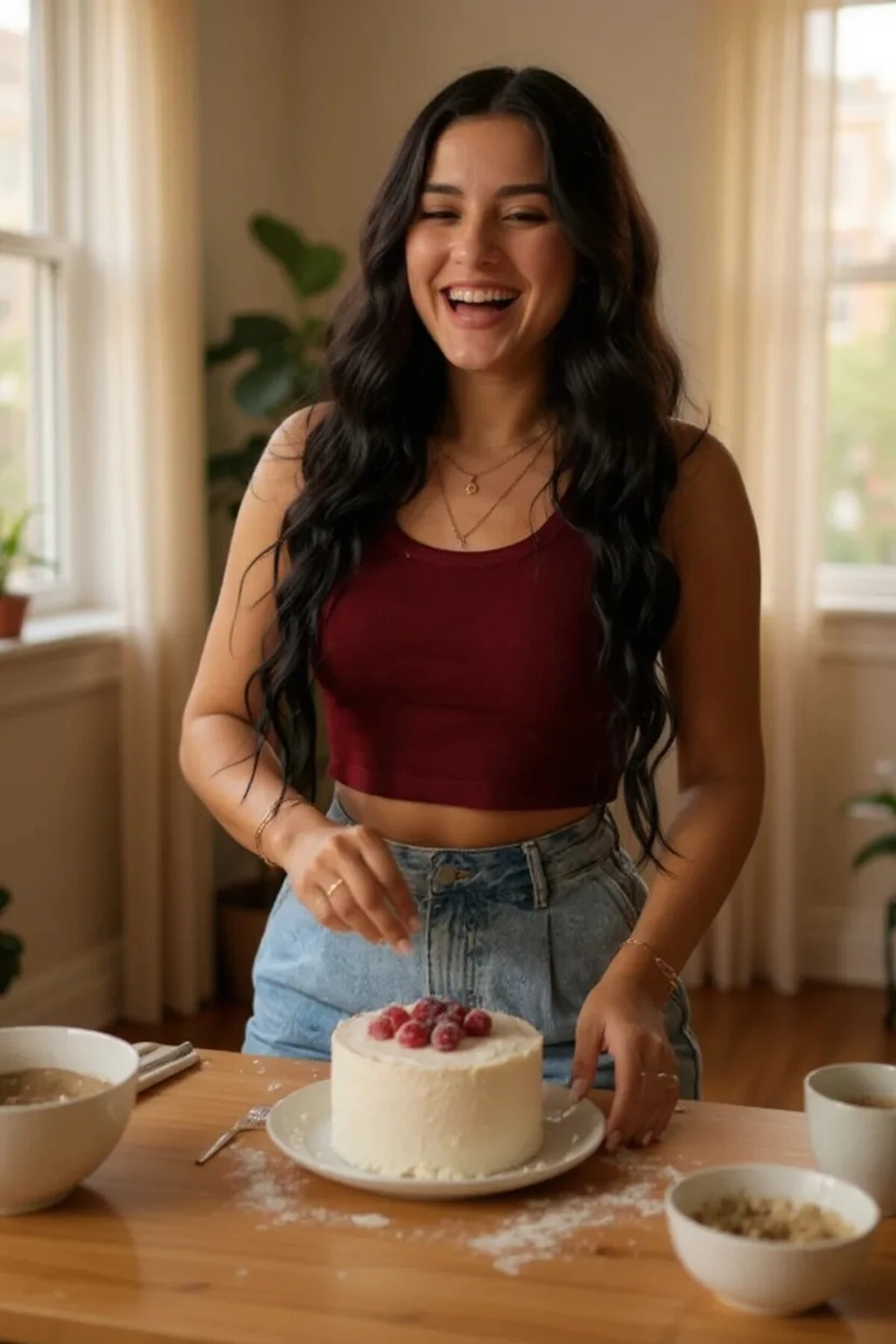 Kadın Bordo Kare Yaka Crop Top Bluz – Şık, Rahat ve Kolay Kombinlenebilir