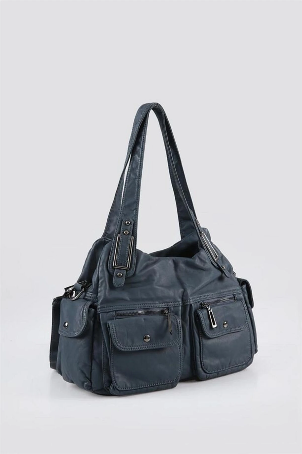 Oten Mavi Cilt Omuz Çantası