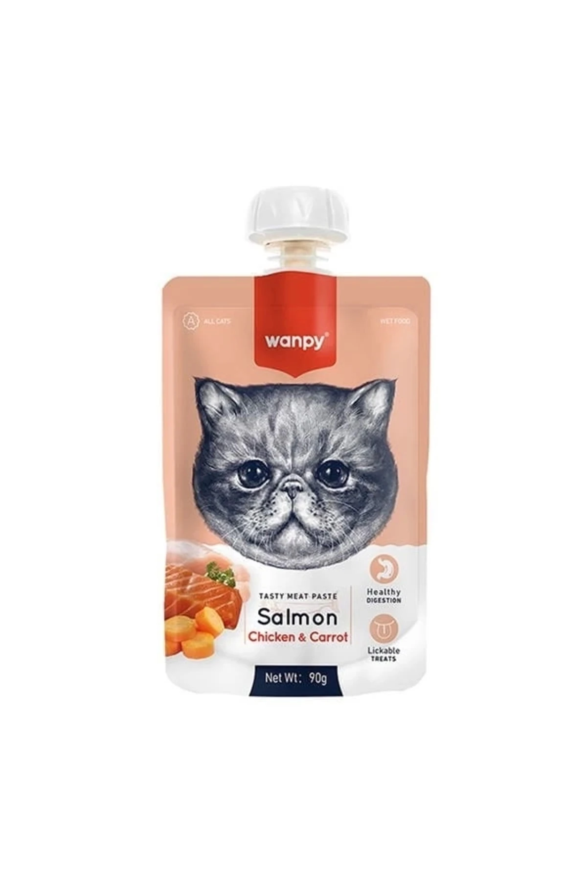 Wanpy Taze Somonlu Ve Tavuklu Et Ezmesi Doğal Kedi Ödülü 90 Gr