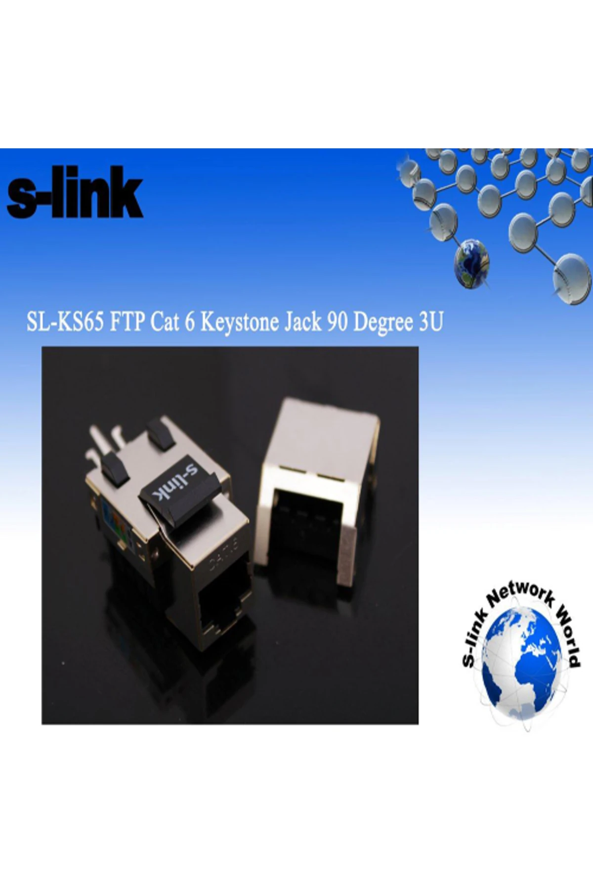 S-LINK SL-KS65 FTP CAT6 3U 90 DERECE KESTONE JACK