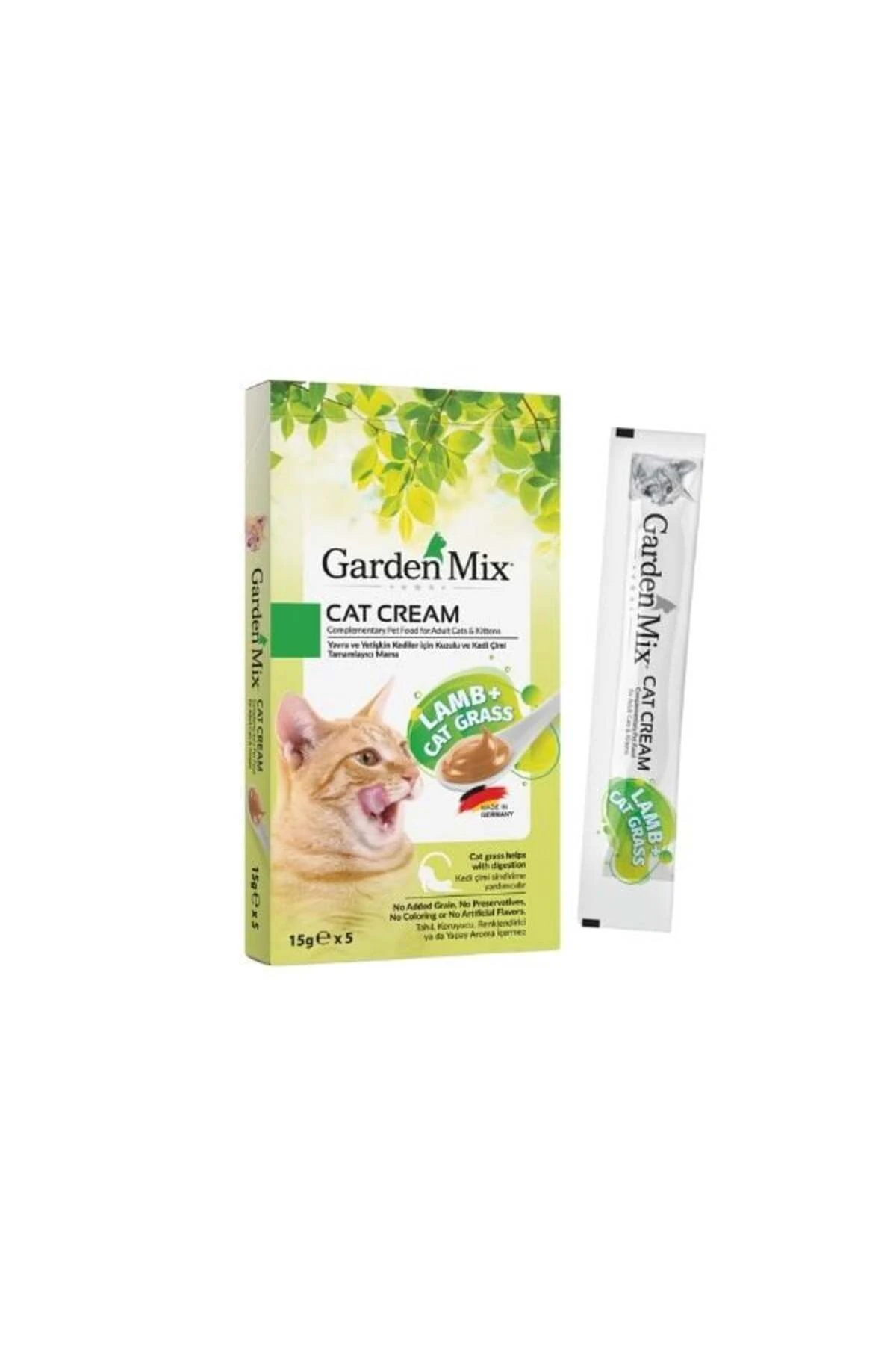 Garden Mix Kedi Çimi ve Kuzulu Sıvı Kedi Ödül Maması 15 Gr 5 Adet