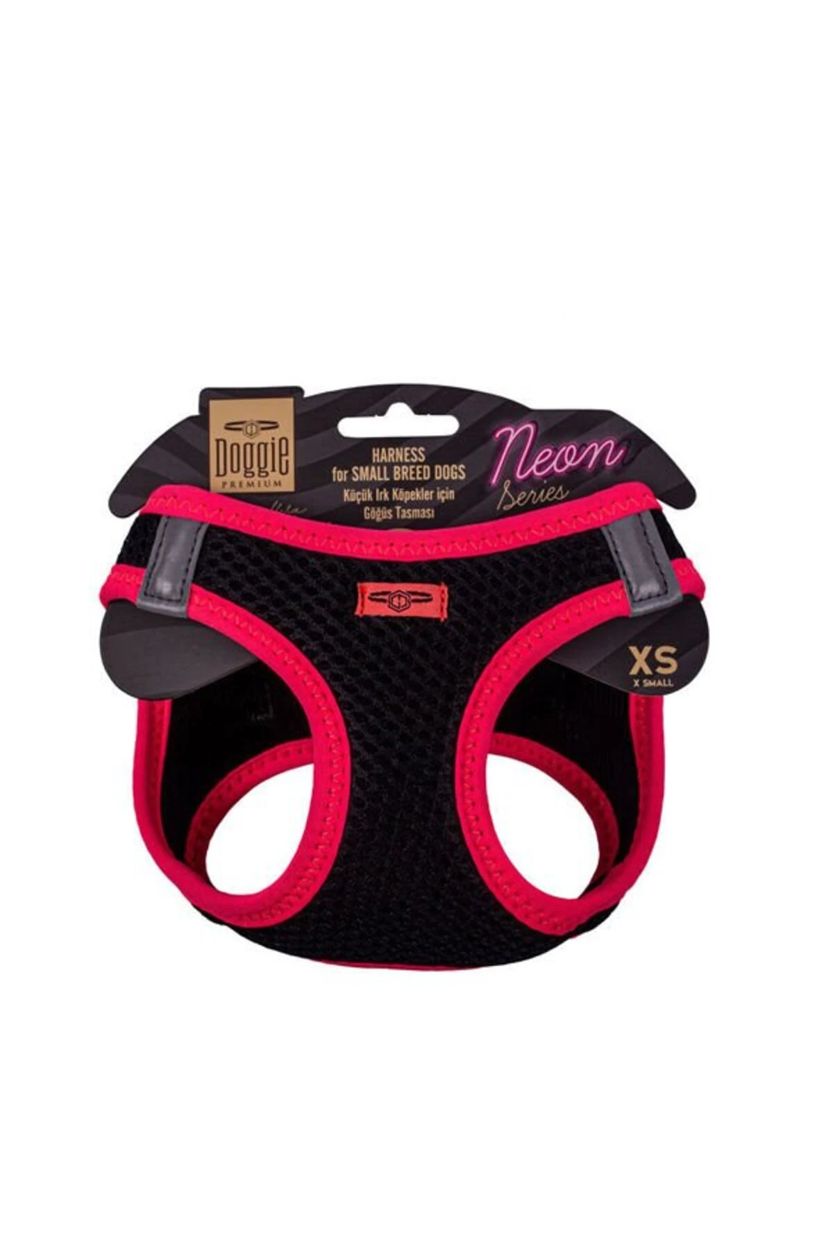 Doggie Havalı Dokuma Neon Küçük Irk Köpek Göğüs Tasması Xsmall Pembe 30-34 Cm