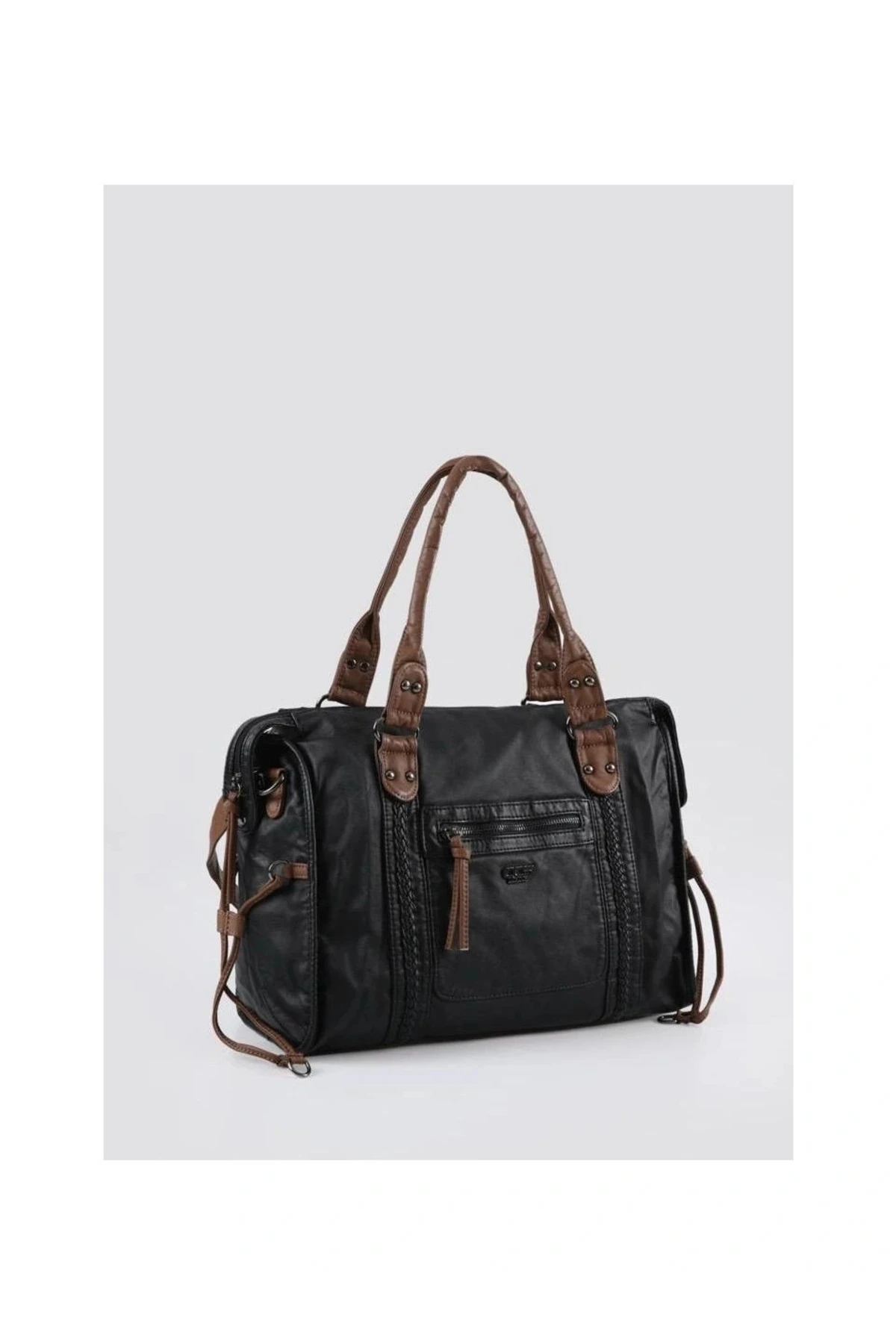 eyesof Muert Siyah Cilt Omuz Askılı El Çantası