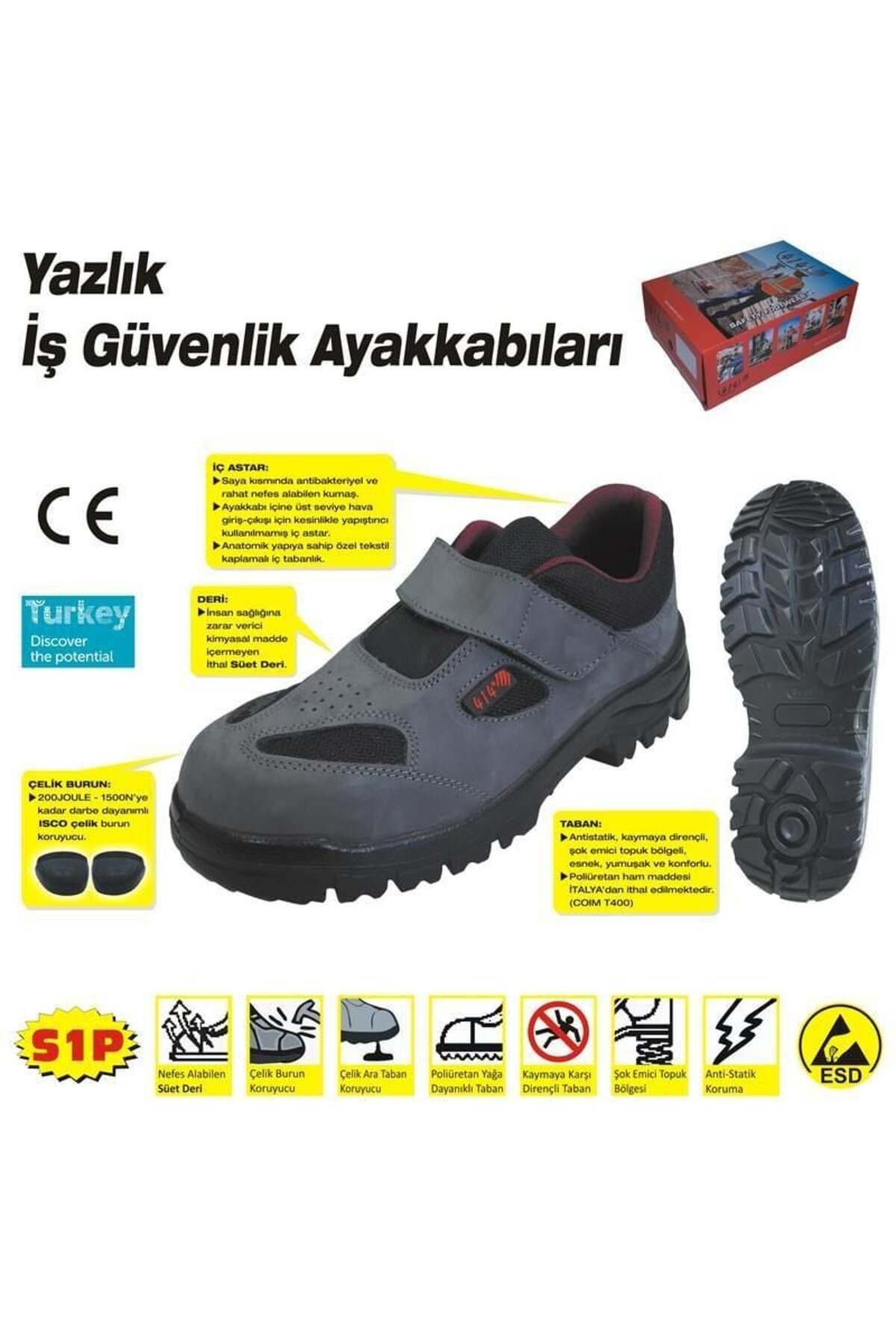414 YAZLIK S1 43 No Çelik Burunlu Ayakkabı