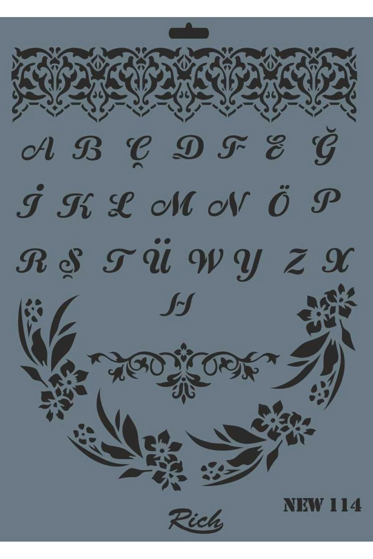 Rich New Seri N-114 Stencil 35x25 cm
