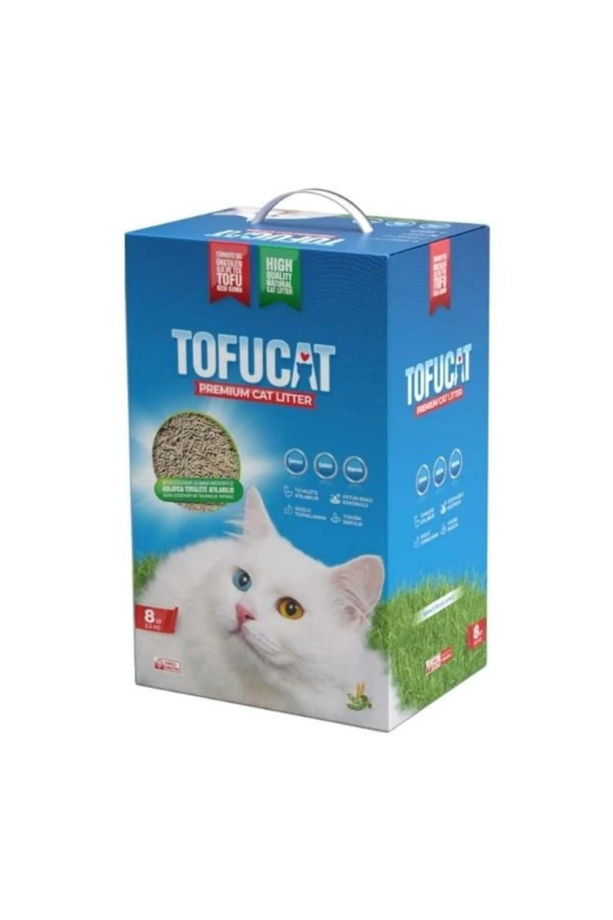 TofuCat Tuvalete Atılabilen Koku Hapsedeci Topaklanan Doğal Kedi Kumu 8 Lt