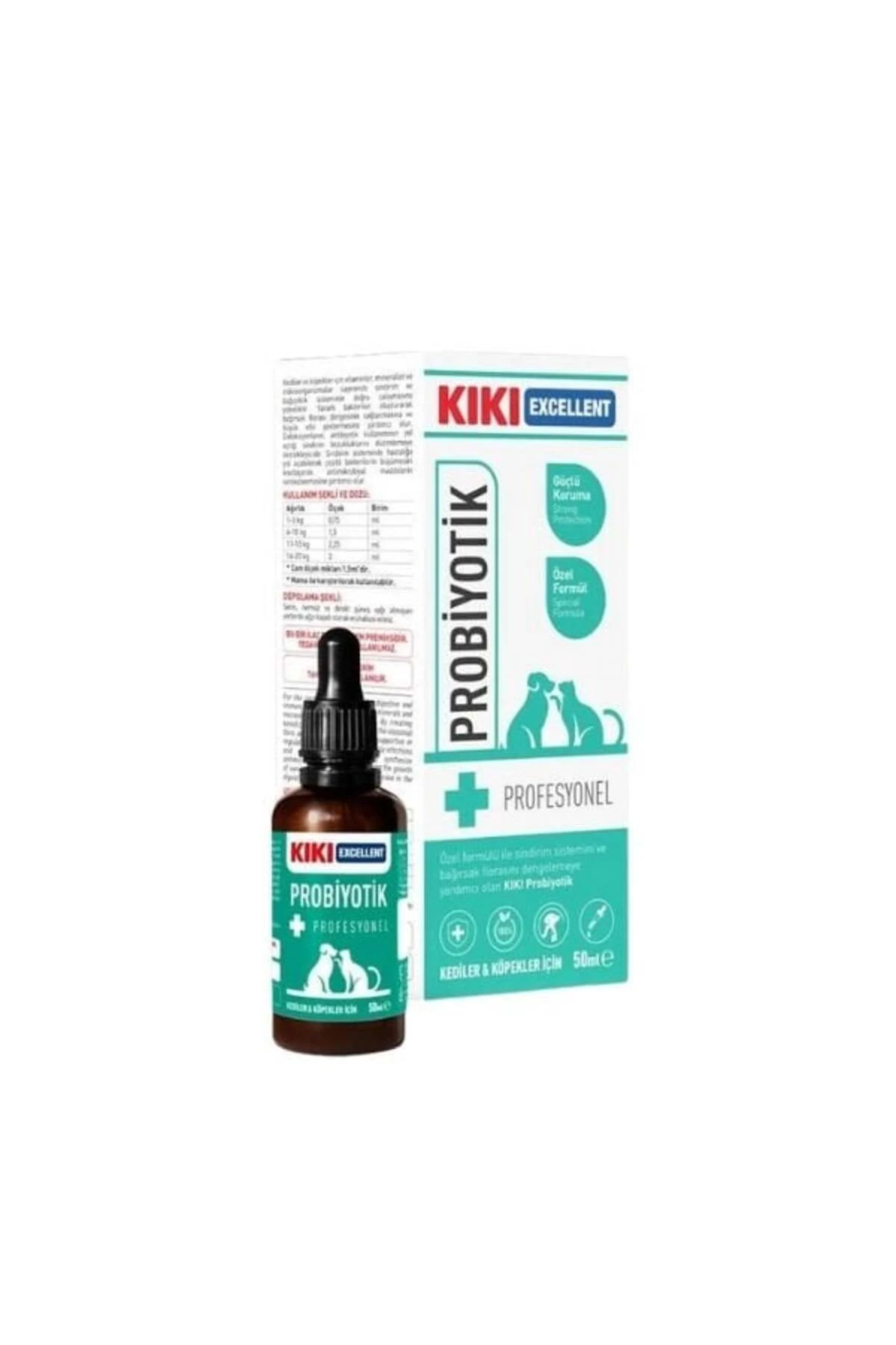 Kiki Excellent Sindirim Sistemini Destekleyici Kediler ve Köpekler için Sıvı Probiyotik 50 Ml