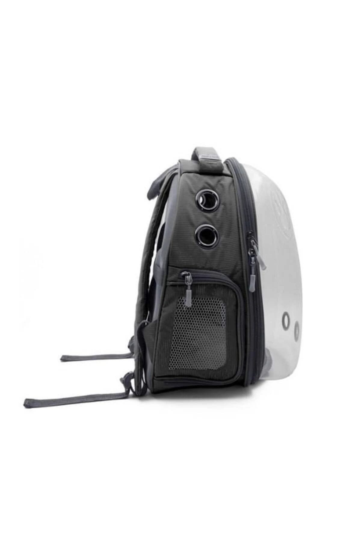 Cattie Şeffaf Kedi ve Küçük Irk Köpek Taşıma Sırt Çantası Gri 25x30x40 Cm