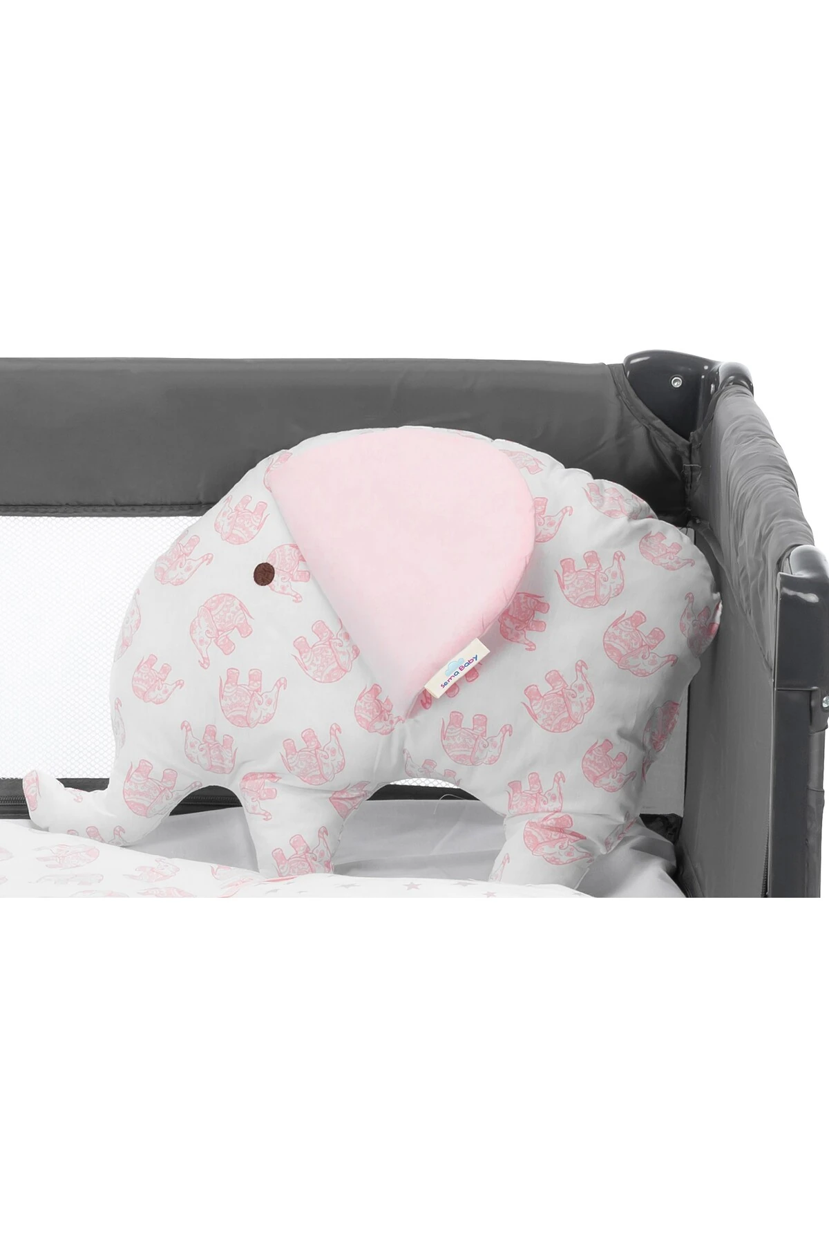 Sema Baby 6 Parça Lüks Park Yatak Bebek Uyku Seti - Pembe Fil