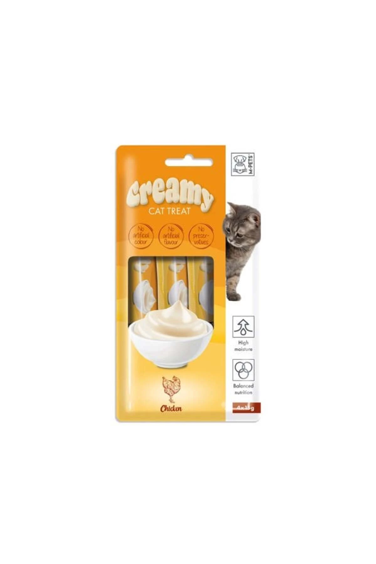 M-Pets Creamy Tavuklu Sıvı Kedi Ödülü 15 Gr 4 Adet