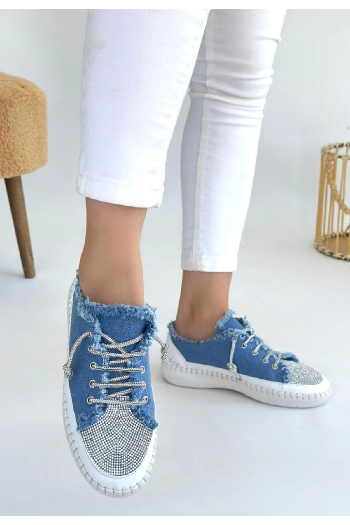 Enber Mavi Kot Bağcıklı Spor Ayakkabı