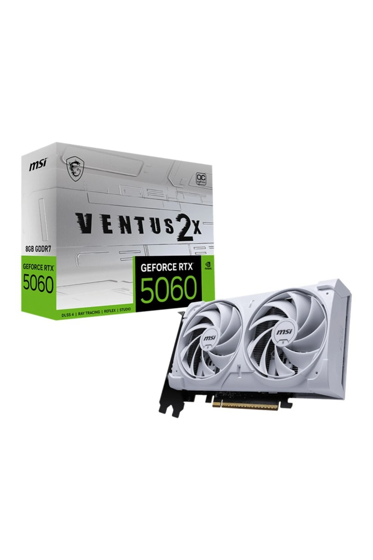 MSI GEFORCE RTX5060 8G VENTUS 2X OC WHITE 8GB GDDR7 128BIT 1XHDMI 3XDP EKRAN KARTI