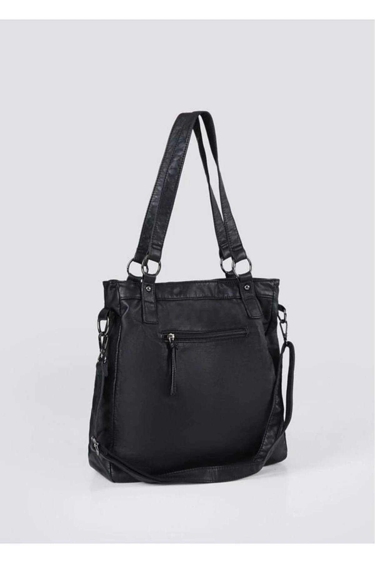 eyesof Çetya Siyah Cilt Omuz Çantası
