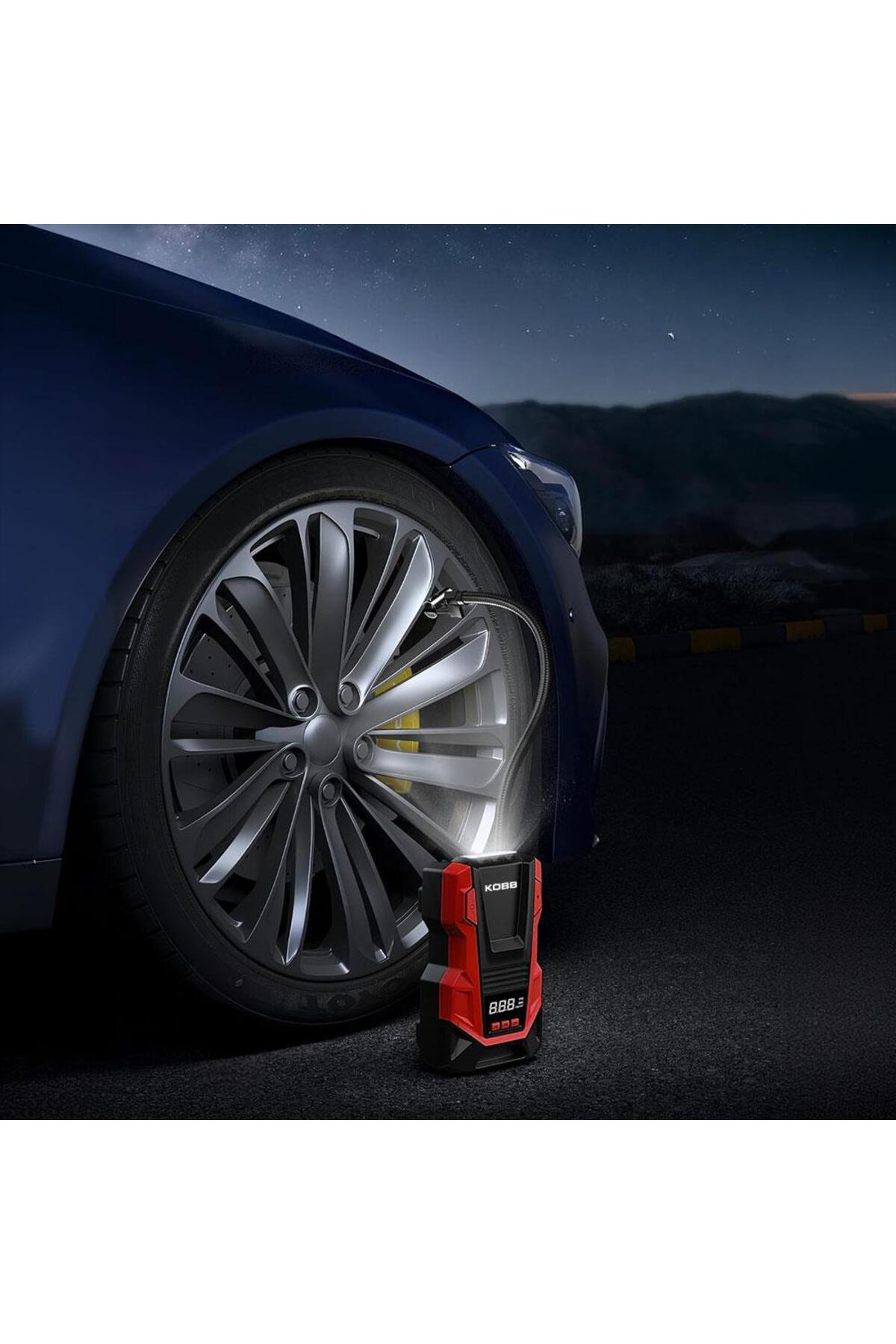 KOBB KB220 12Volt/220Volt 150 PSI Dijital Basınç Göstergeli Lastik Şişirme Pompası