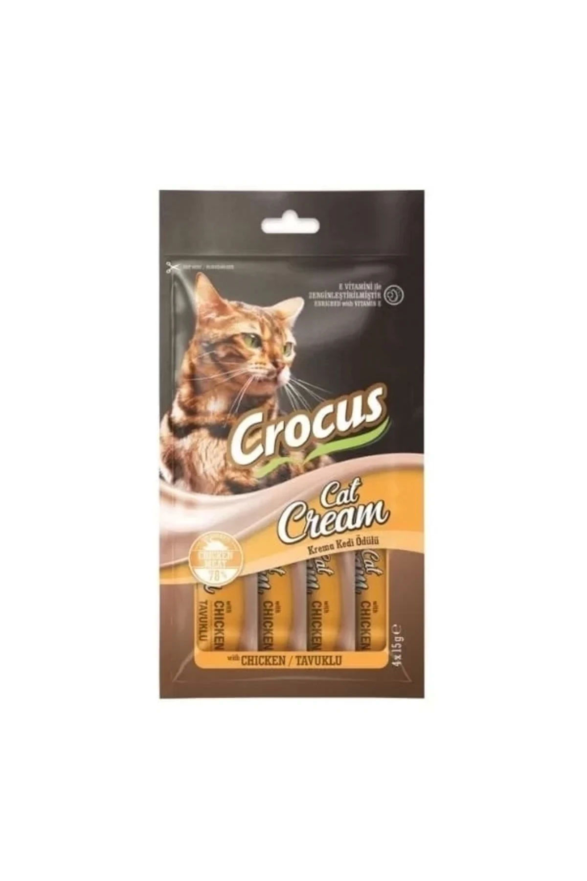 Crocus Tavuklu Sıvı Kedi Ödül Maması 15 Gr 4 Adet