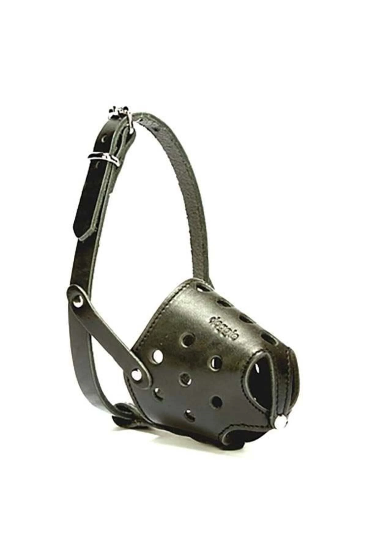 Doggie Kısa Burun Koruma Deri Köpek Ağızlığı Medium Siyah 1.5x50-55 Cm