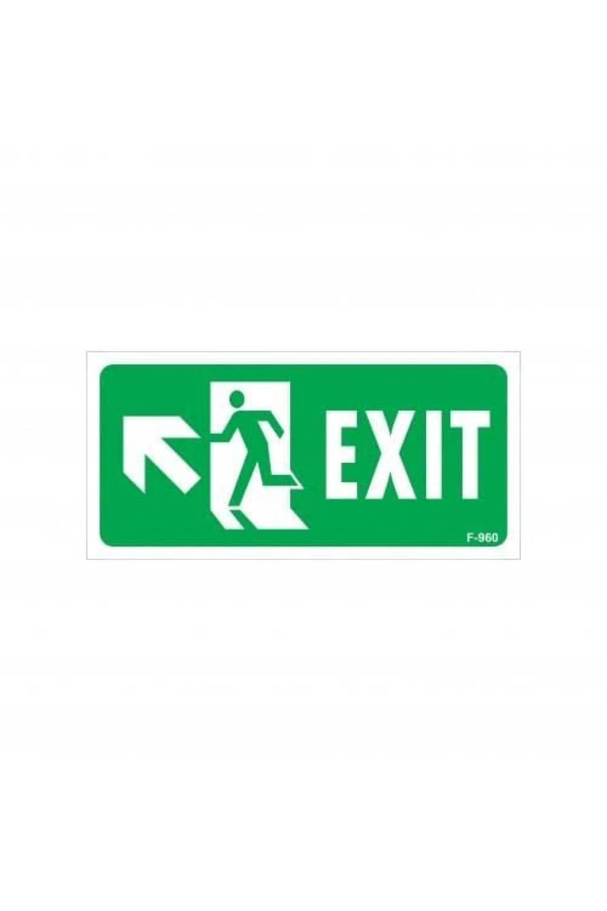 Exit Sol Yukarıı Uyarı Levhası 17,5x25 KOD:960