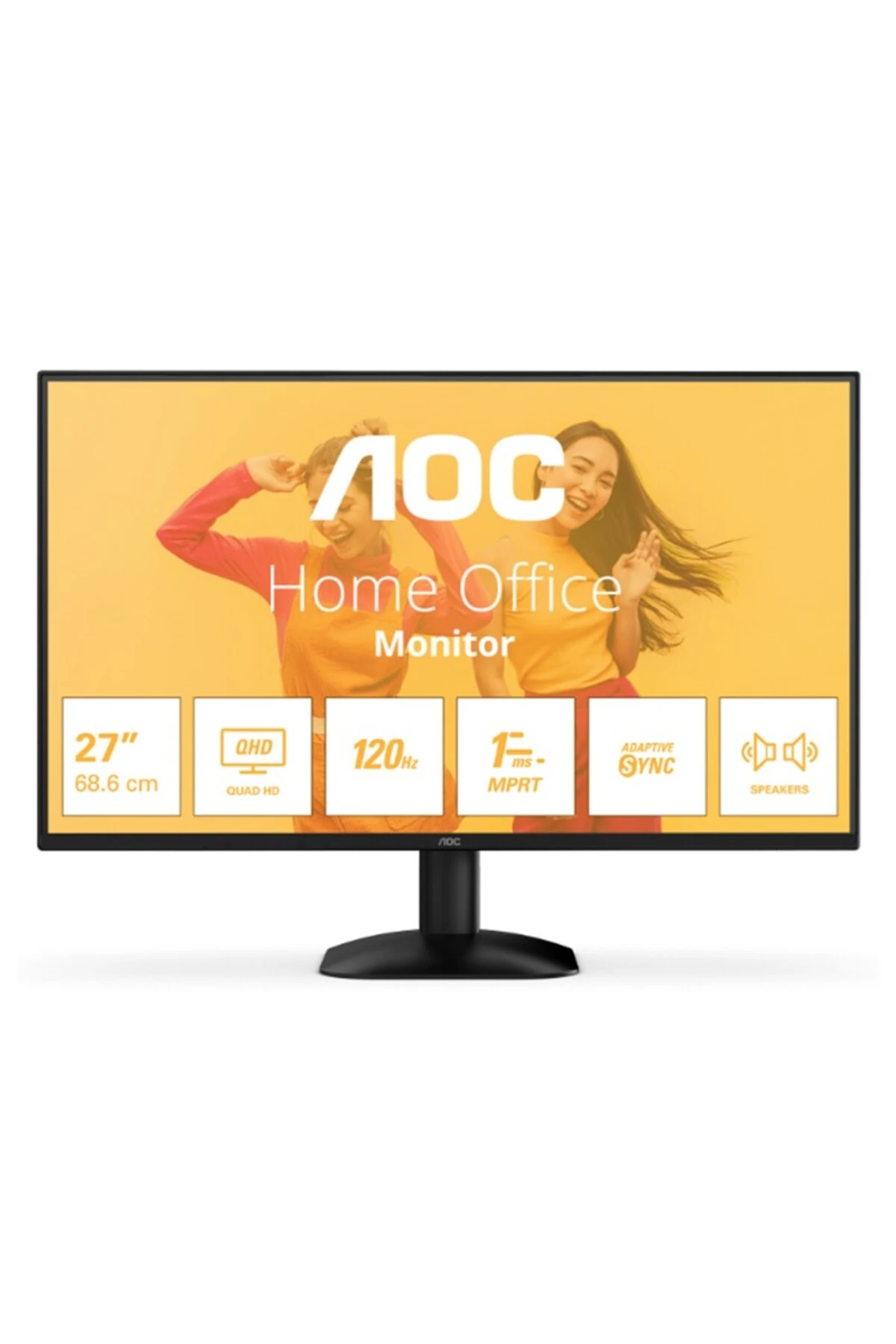 27 AOC Q27B35S3 IPS 1MS 120HZ 1XHDMI 1XDP 2K QHD 2560X1440 HOPARLÖR FLICKER-FREE VESA SİYAH