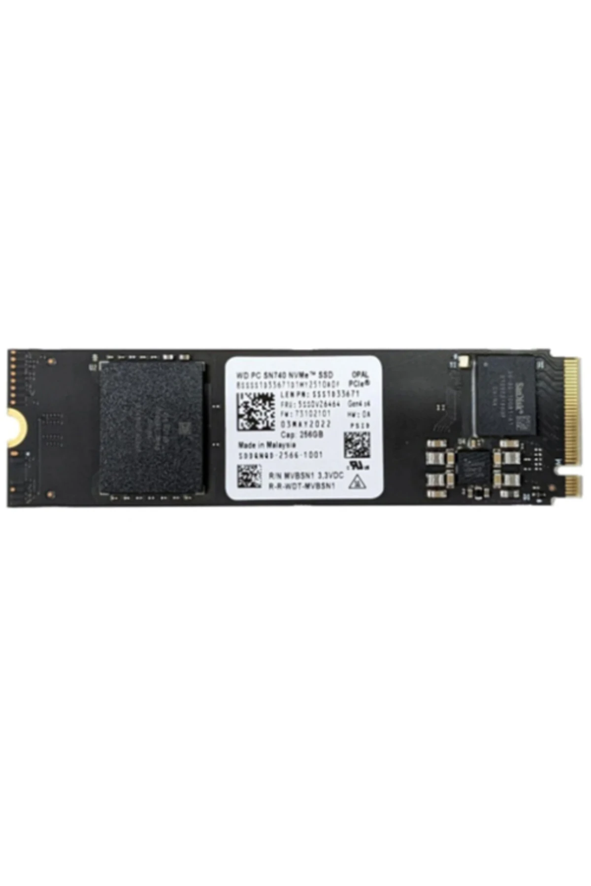 WD SN740 2280 512GB NVME PCIE M.2. 5150/4850 SSD (Kutusuz) SDDPNQD-512G Gen4x4